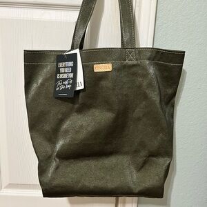 Consuela Green Tote Bag Sturdy Canvas Minimalist Design